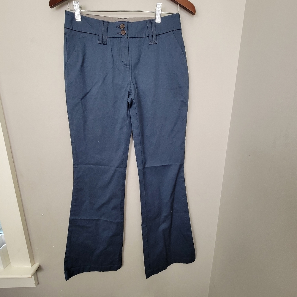Boden Women's Navy Blue Flare Summer CottonTrouser Pants UK size 8R -  not US 8R